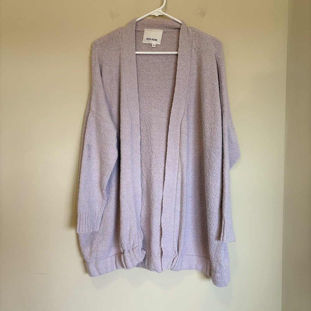Rita Row‎ Amapola Spain Boucle Cardigan Lavendar Womens Oversized XS